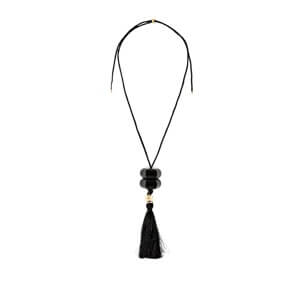 Mint Velvet Black Resin Tassel Pendant Necklace